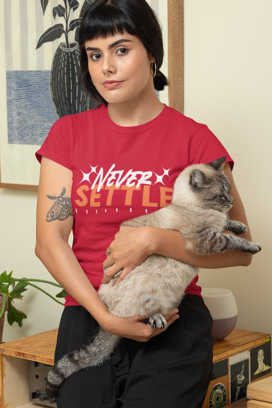 WOMENS RED ROUNDNECK T-SHIRT