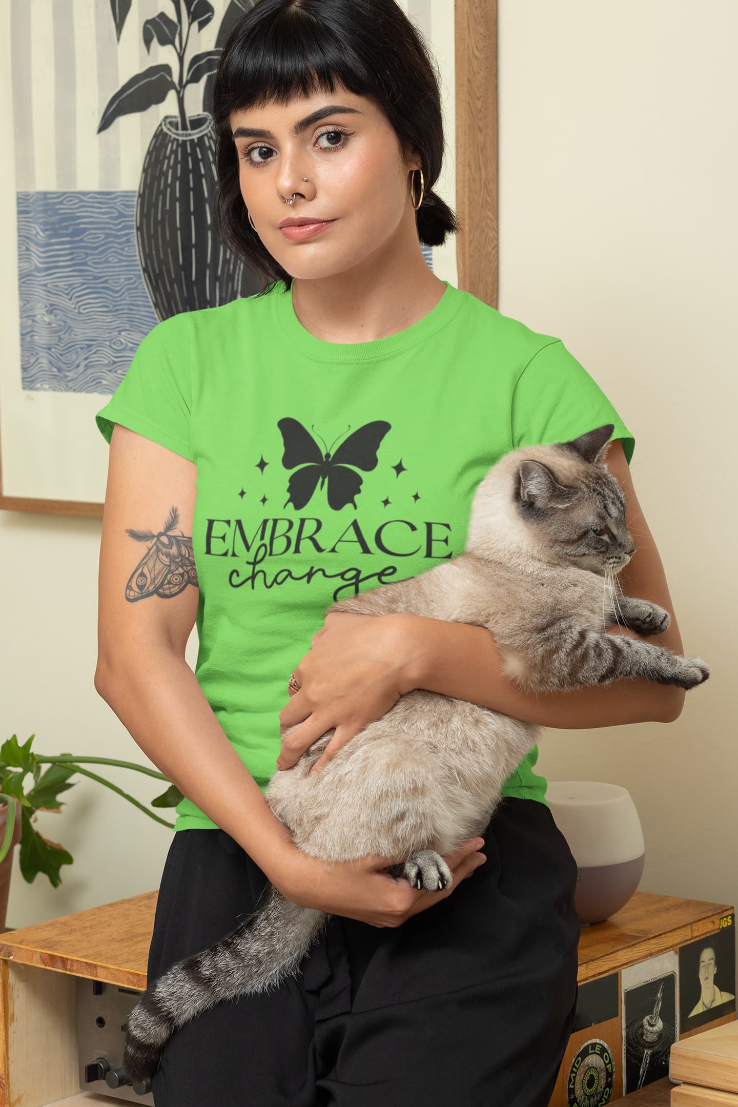 WOMENS LIRIL GREEN ROUNDNECK T-SHIRT