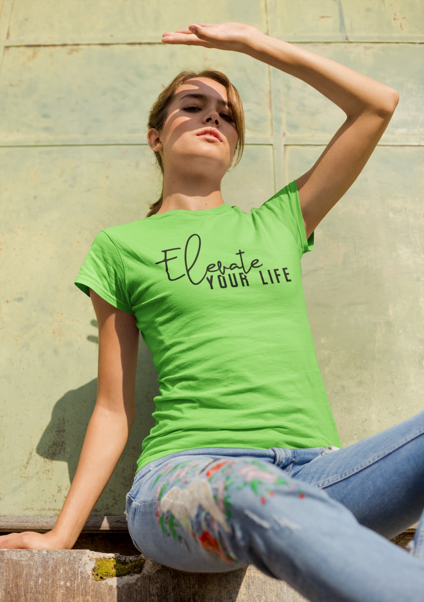 WOMENS LIRIL GREEN ROUNDNECK T-SHIRT