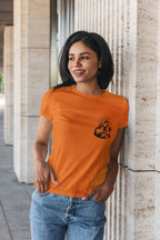 Women's Orange Round Neck T-shirts