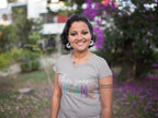 Women's Melange Grey Round Neck T-shirts
