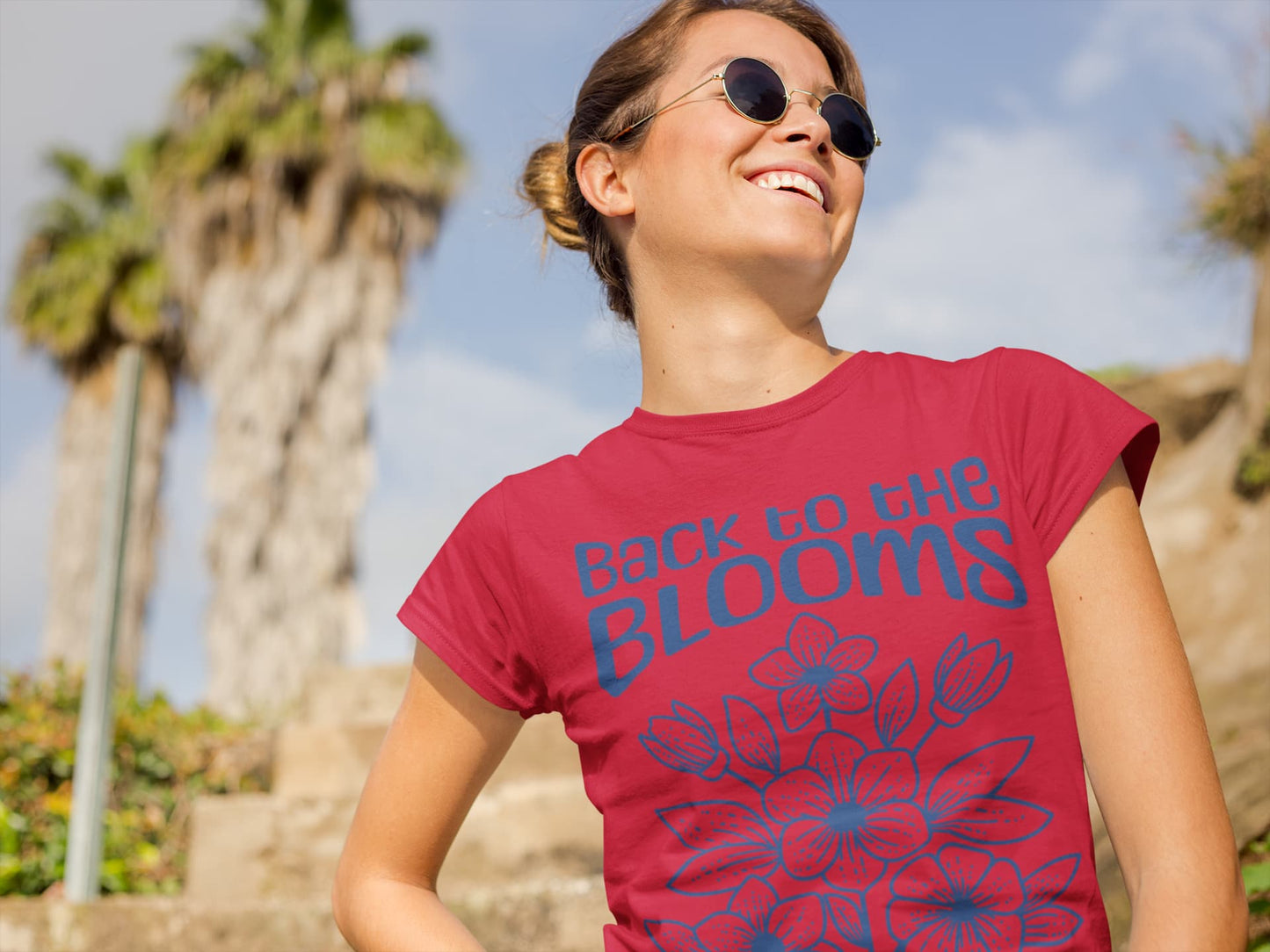 Women's Red Round Neck T-shirts