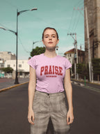 WOMENS LIGHT PINK ROUNDNECK T-SHIRT