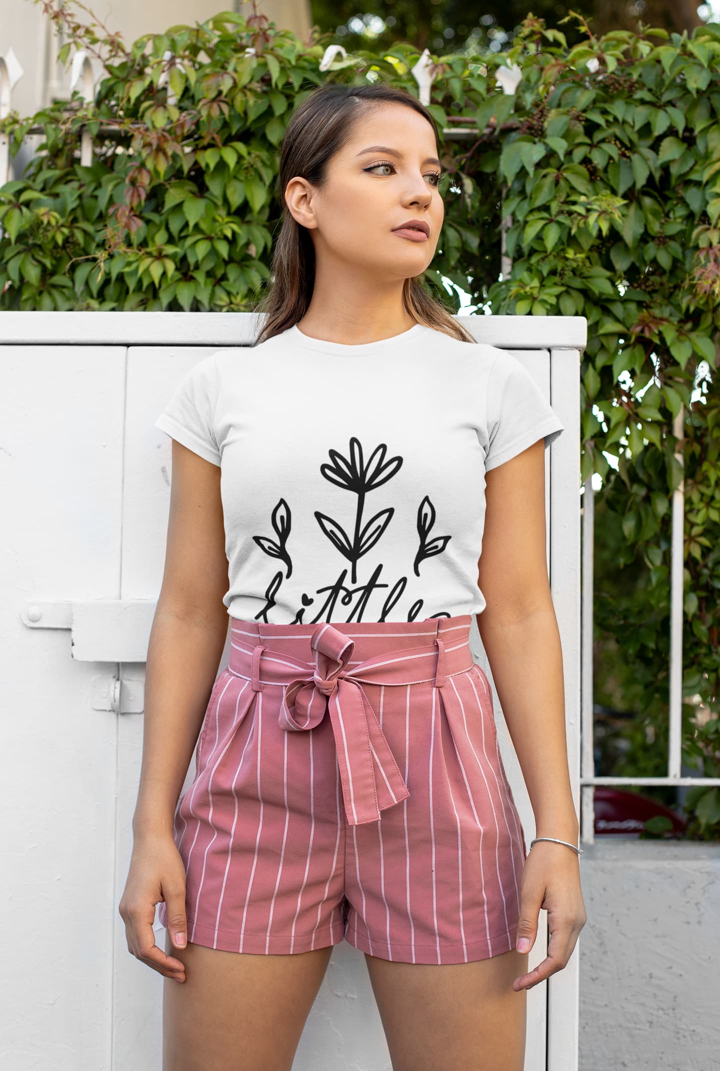 Women's White Round Neck T-shirts