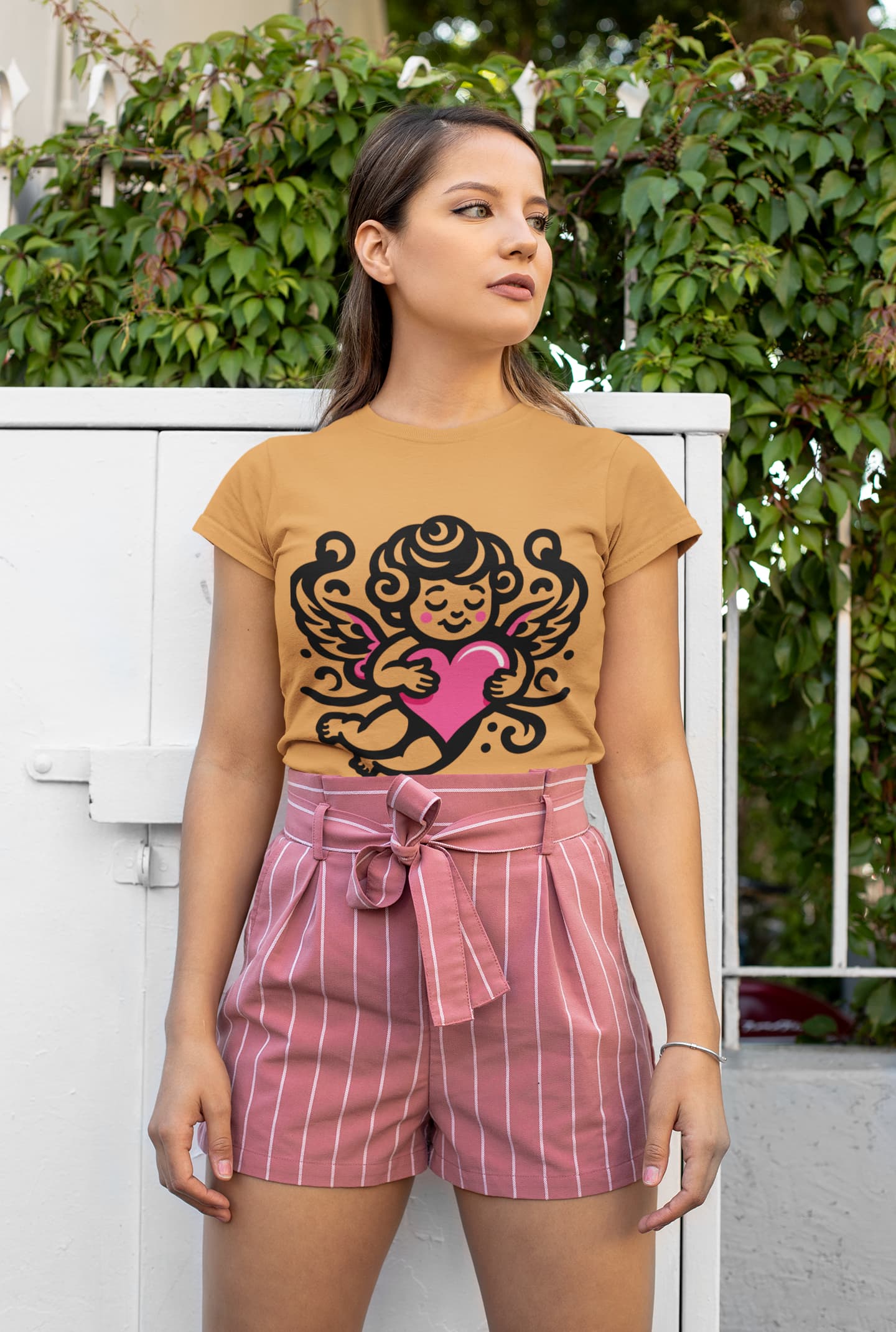 Women's Mustard Yellow Round Neck T-shirts