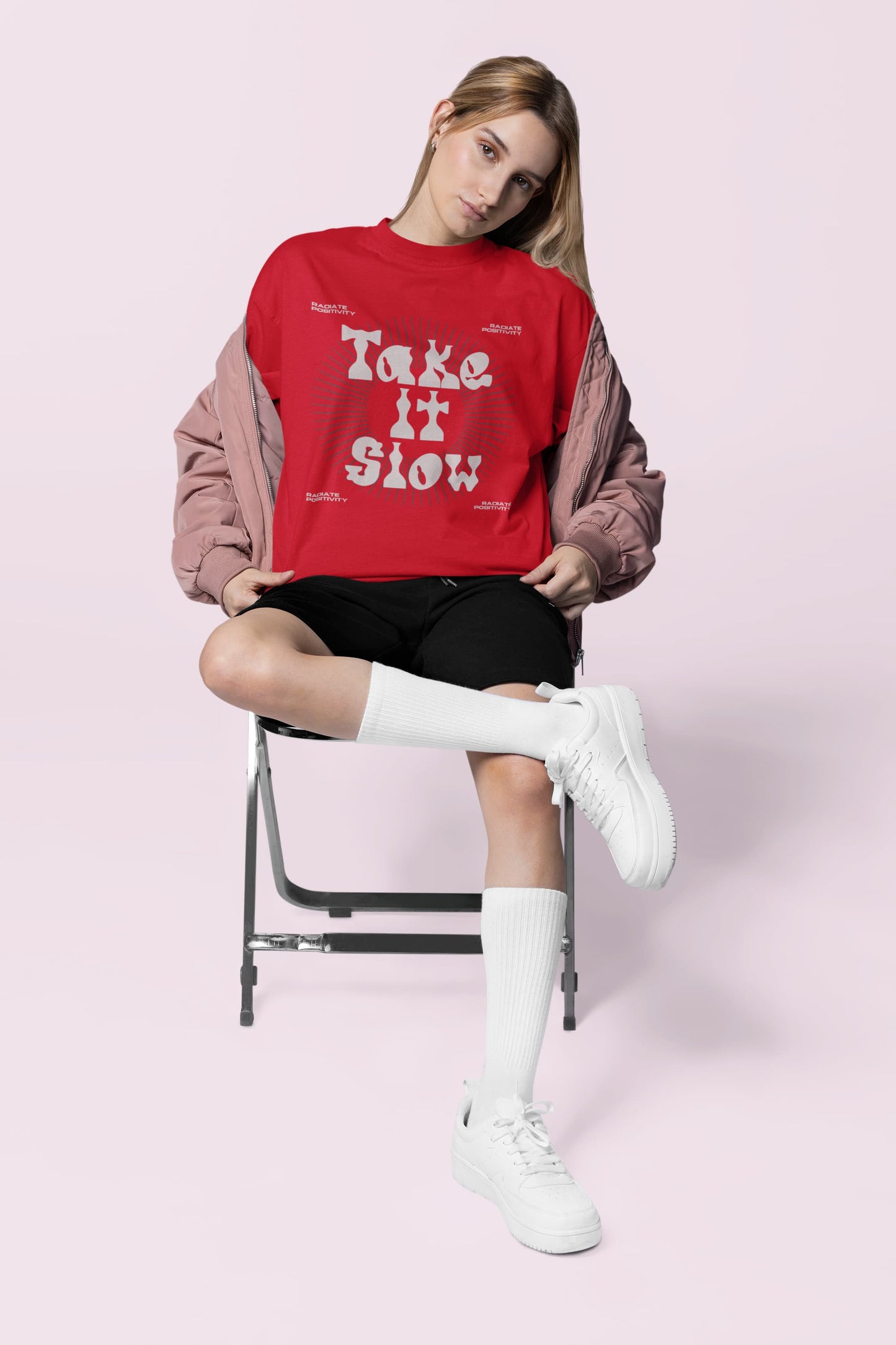 WOMENS RED OVERSIZED T-SHIRT