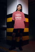 WOMENS DUSTY ROSE OVERSIZED T-SHIRT