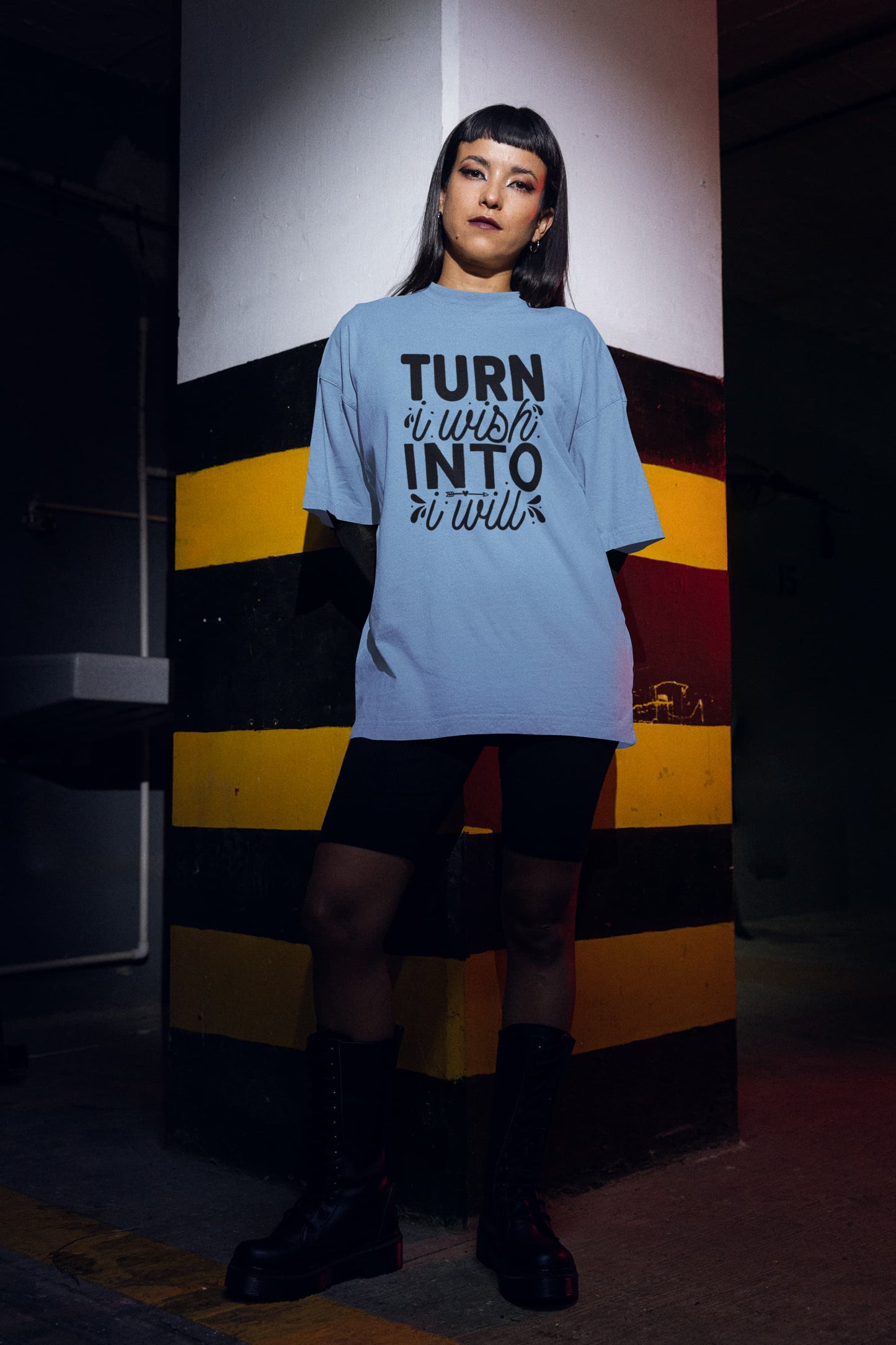 WOMENS BABY BLUE OVERSIZED T-SHIRT