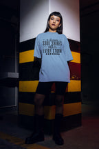 WOMENS BABY BLUE OVERSIZED T-SHIRT