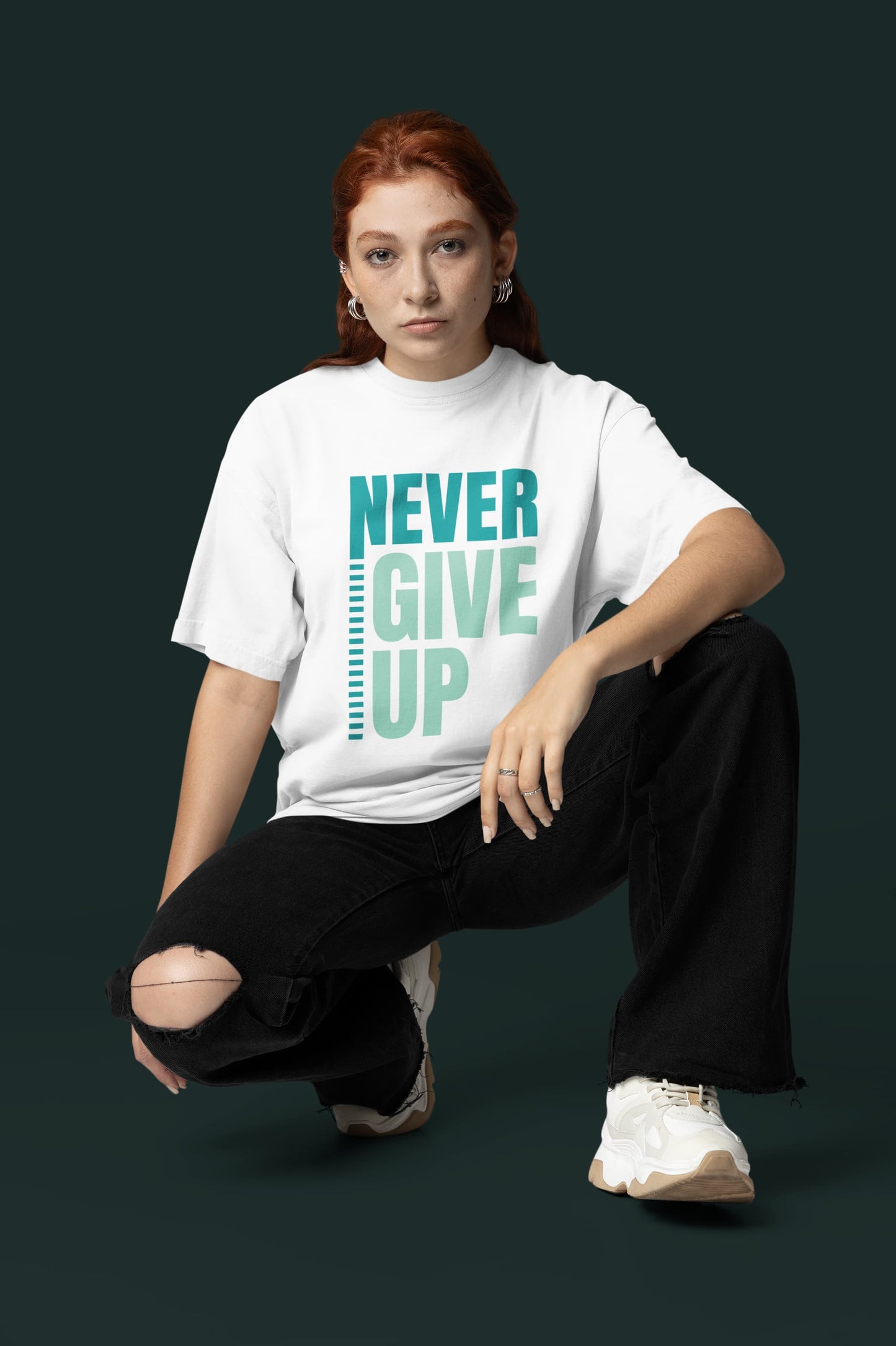 WOMENS WHITE OVERSIZED ROUNDNECK T-SHIRT 