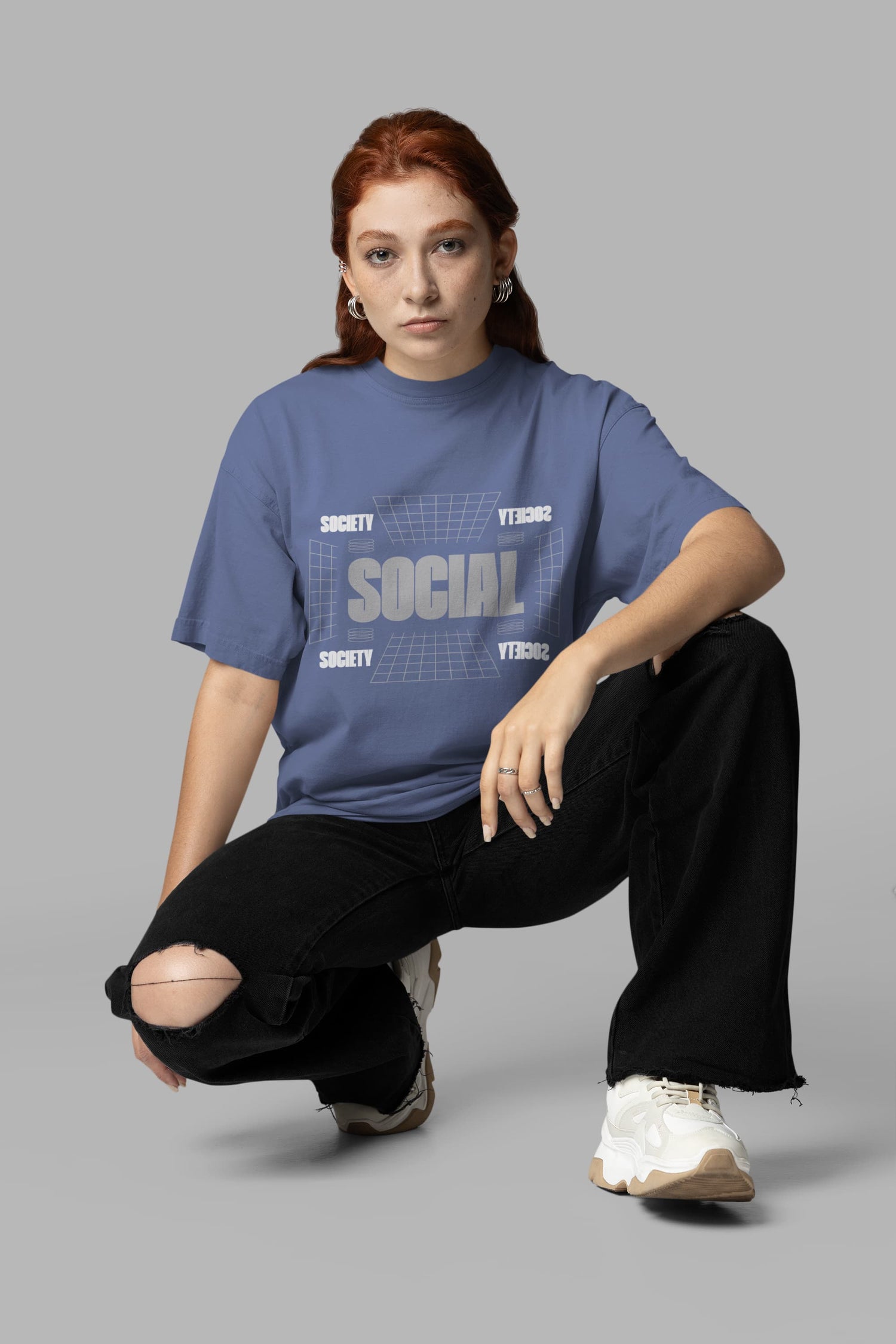 UNISEX STEEL GREY OVERSIZED T-SHIRT