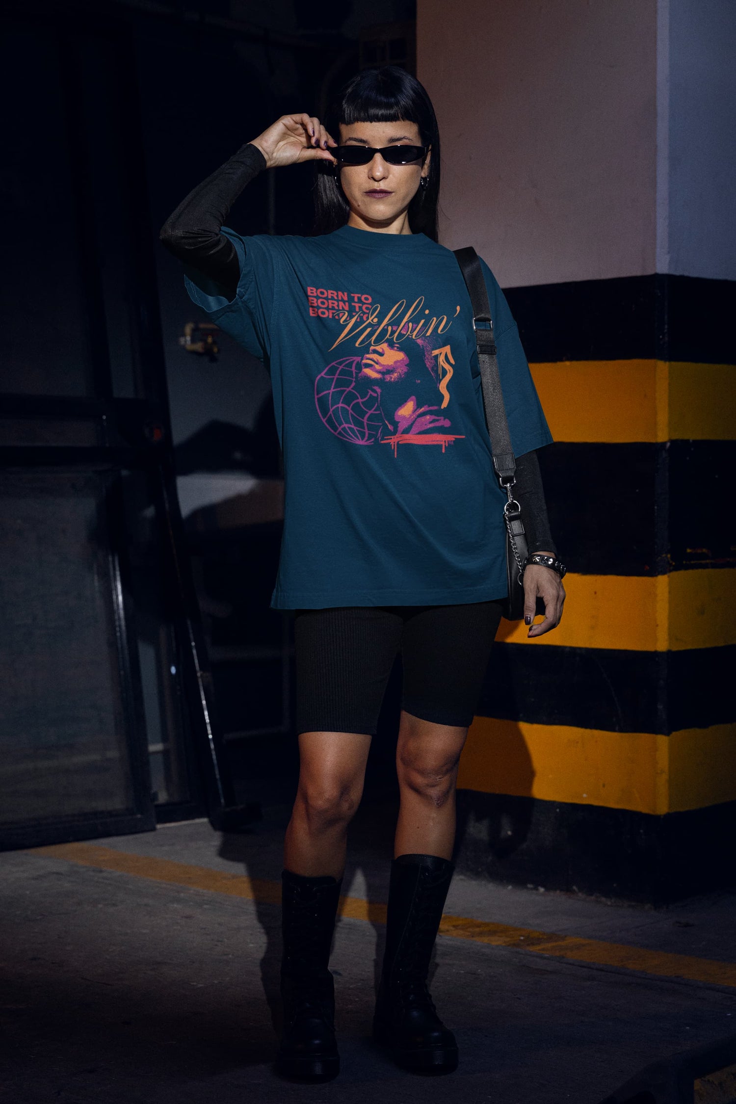 UNISEX NAVY BLUE OVERSIZED T-SHIRT 