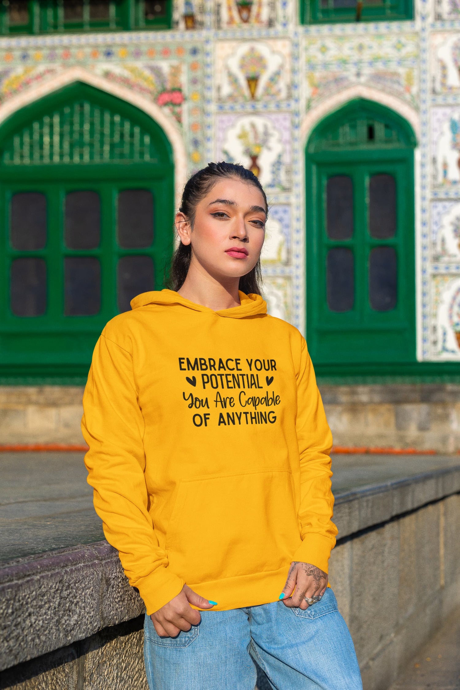 WOMENS GOLDEN YELLOW HOODIES 