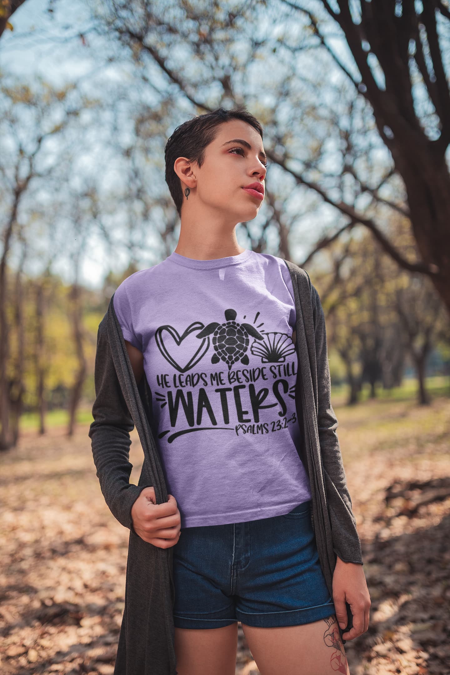 Women's Iris Lavender Round Neck T-shirts