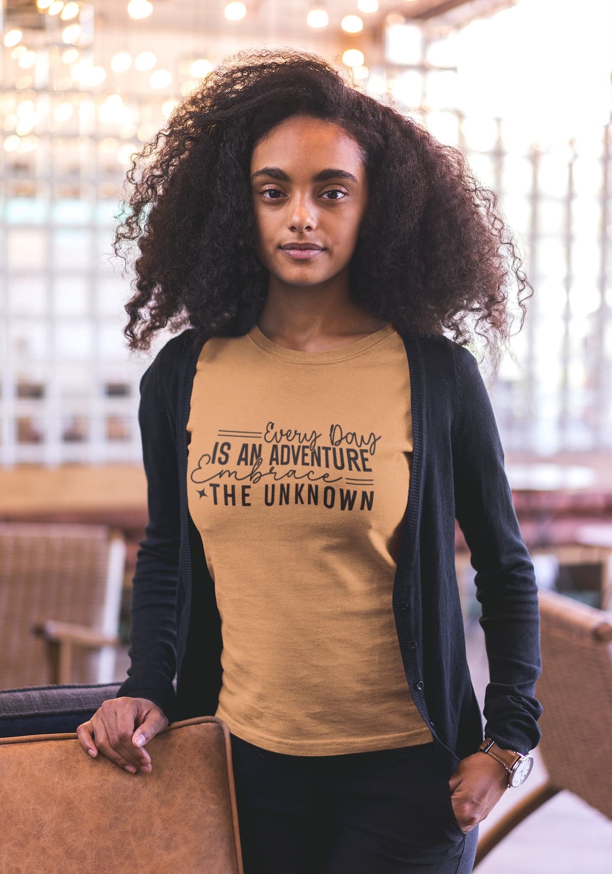 Women's Mustard Yellow Round Neck T-shirts