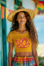 Women's Golden Yellow Crop Tops