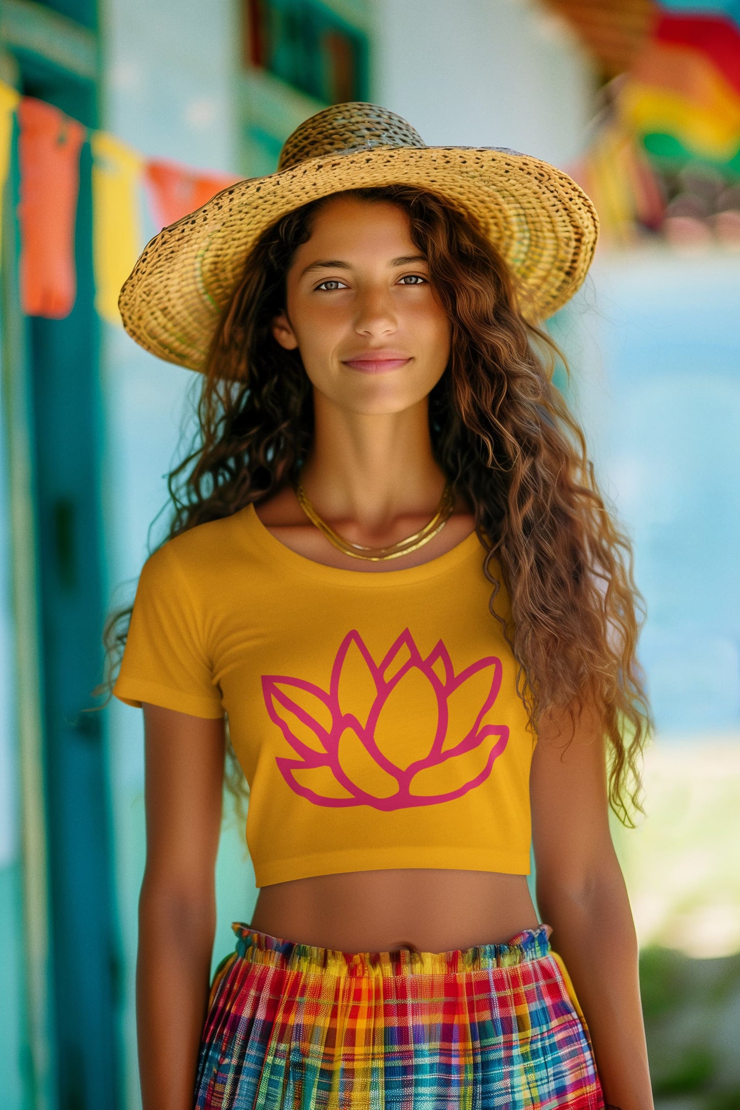 Women's Golden Yellow Crop Tops