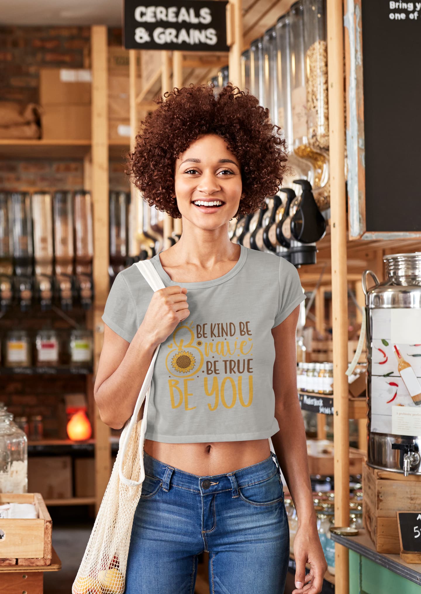 Women's Melange Grey Crop Tops