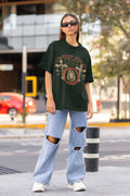 Karavirs® Nebula Bottle Green graphic tee for women India