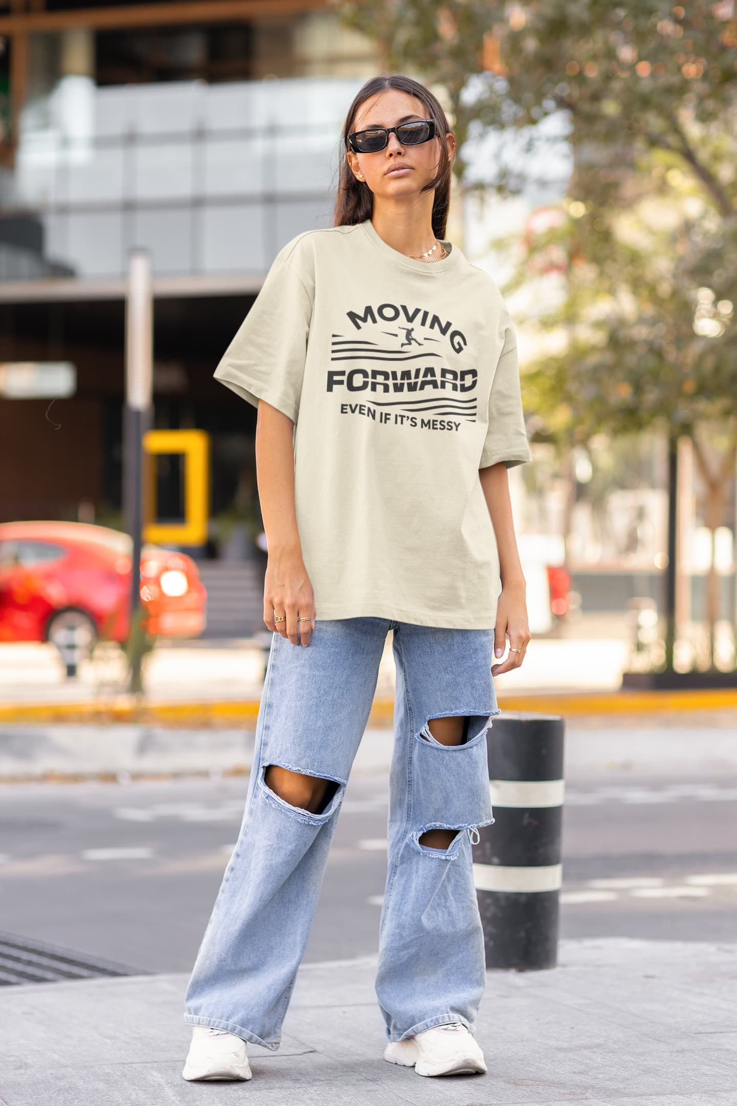 UNISEX OFF WHITE OVERSIZED T-SHIRT 
