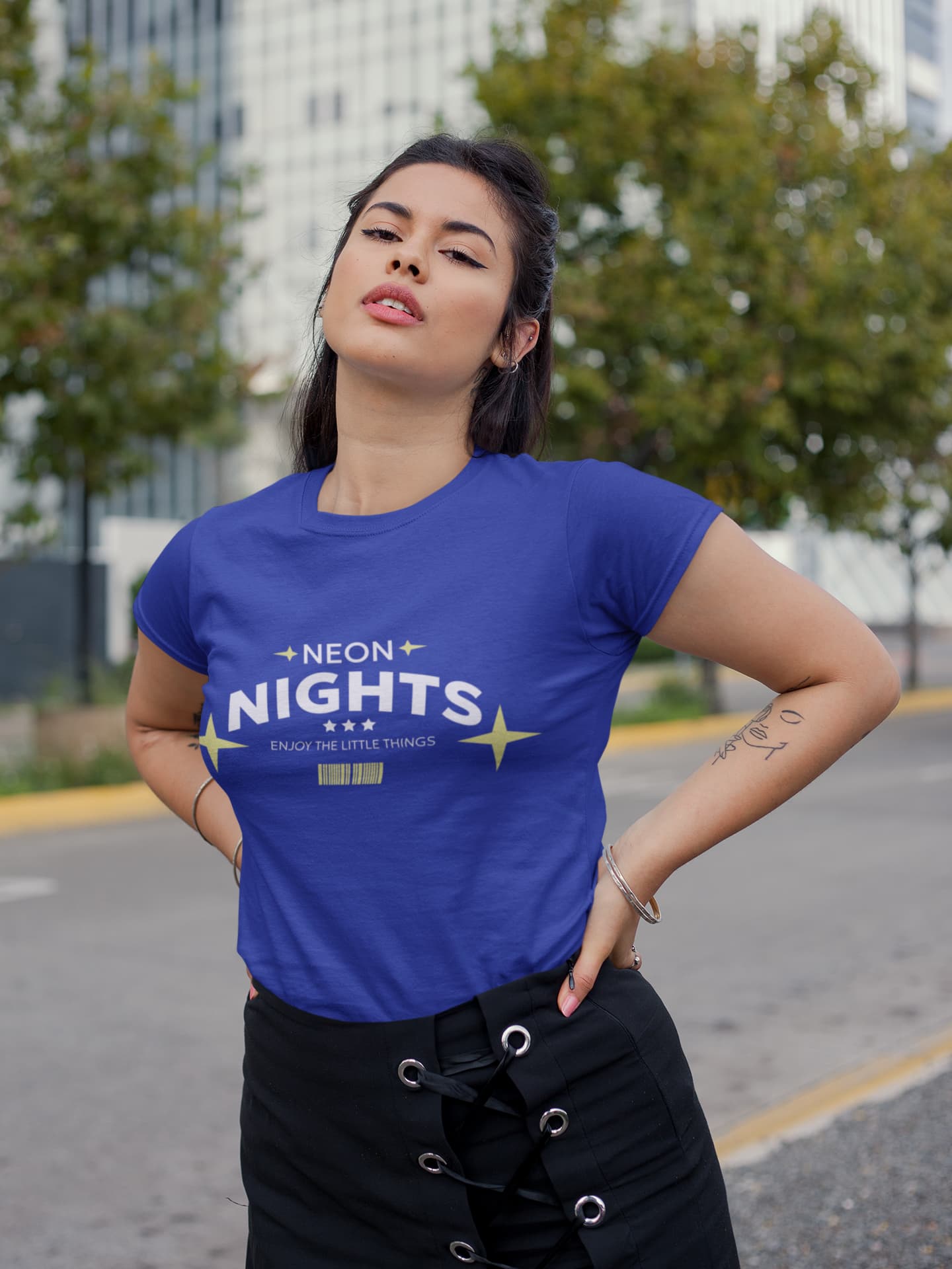 WOMENS ROYAL BLUE ROUNDNECK T-SHIRT