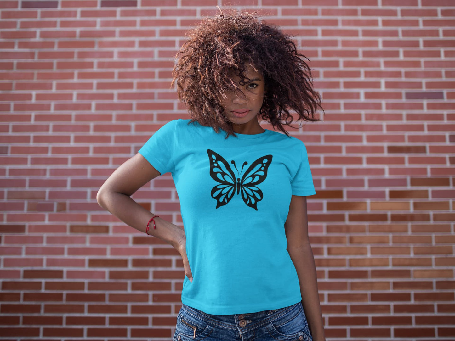 Women's Sky Blue Round Neck T-shirts