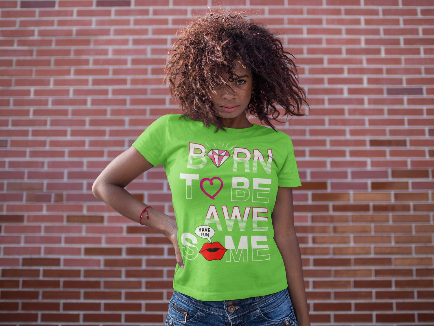 Women’s Liril Green Round Neck T-shirts