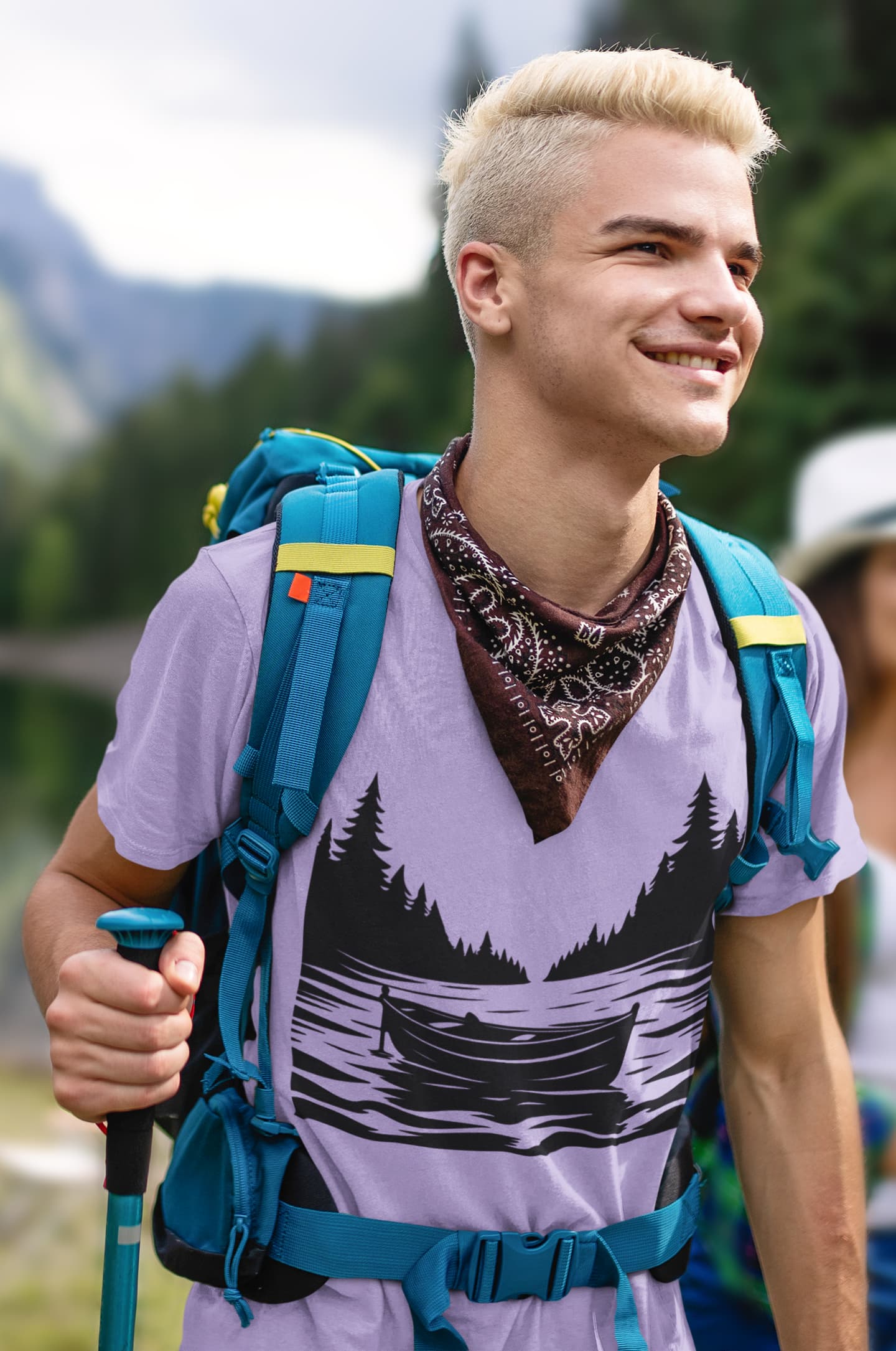 Men's Iris Lavender Round Neck T-shirts