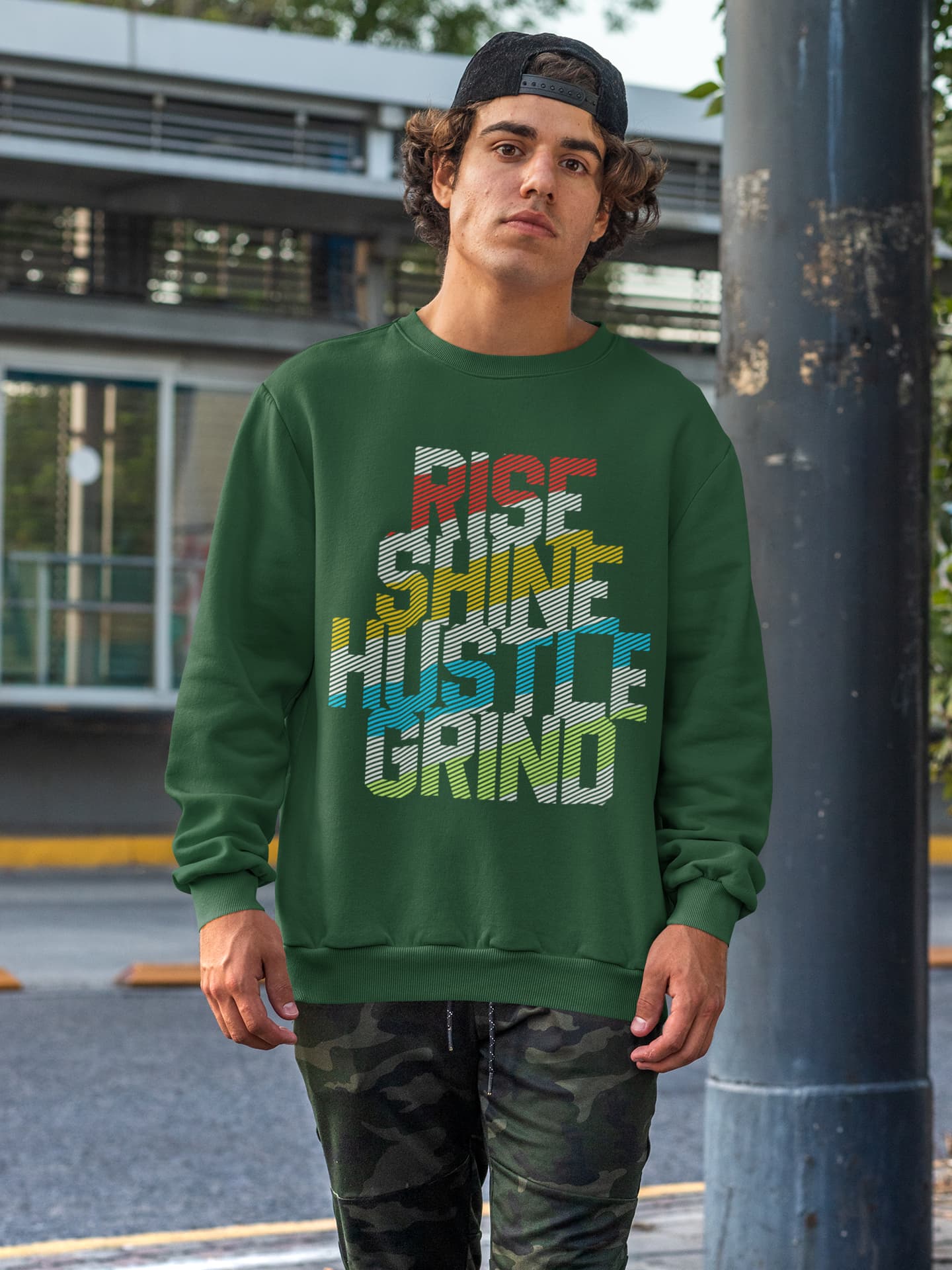 Men's Olive Green Sweatshirts