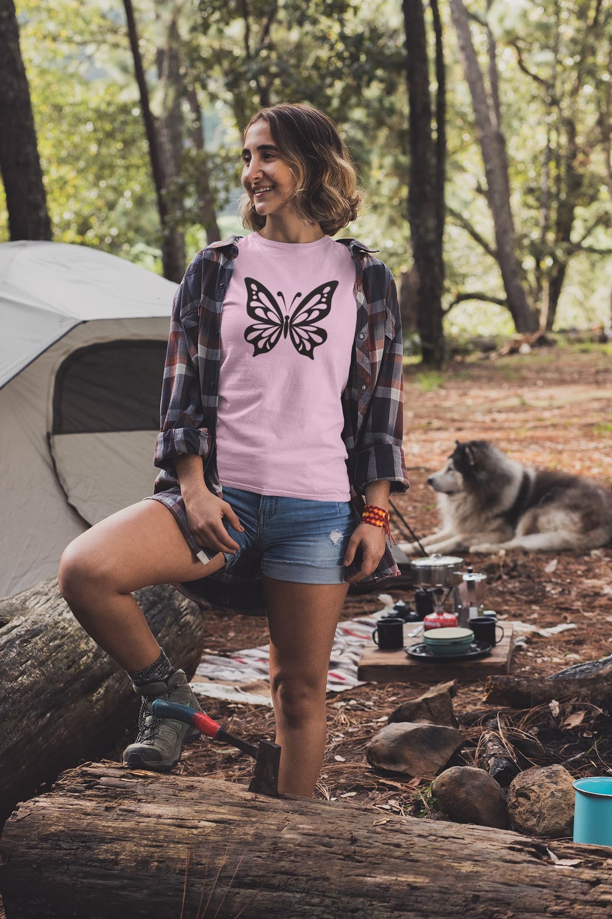 Women's Light Pink Round Neck T-shirts