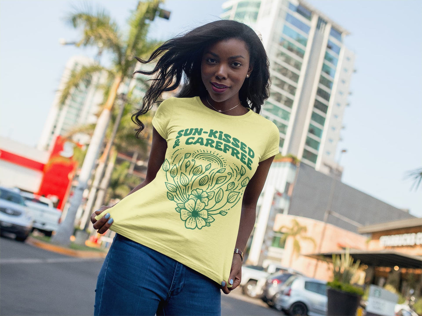 Women's Butter Yellow Round Neck T-shirts