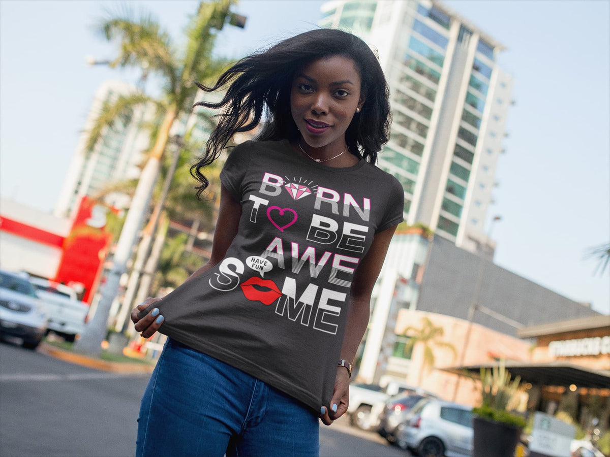 Karavirs® Awesome Black graphic tee for women India