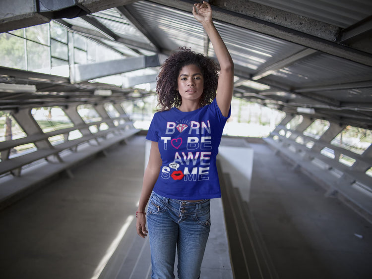 Women’s Royal Blue Round Neck T-shirts