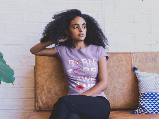 Women’s Iris Lavender Round Neck T-shirts