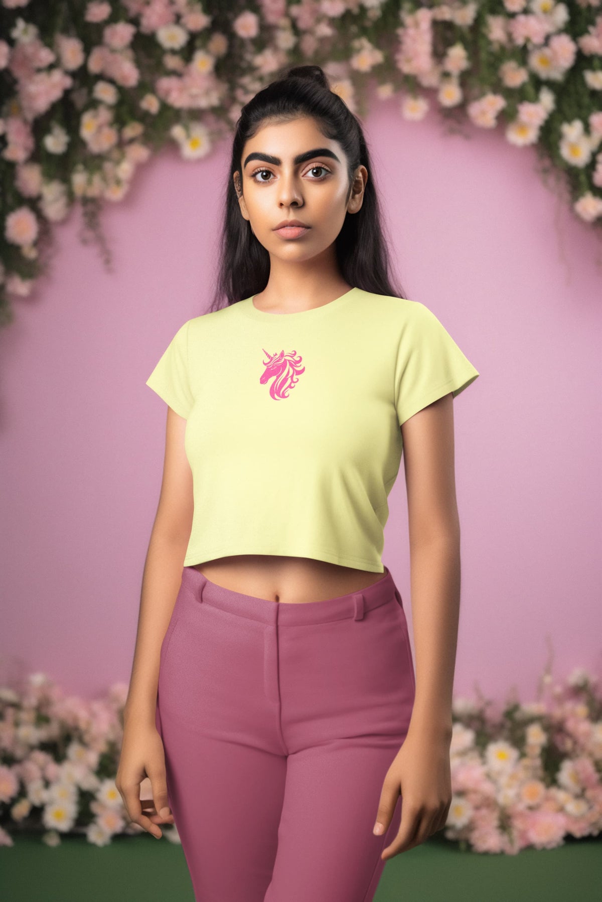 Women's Butter Yellow Crop Tops