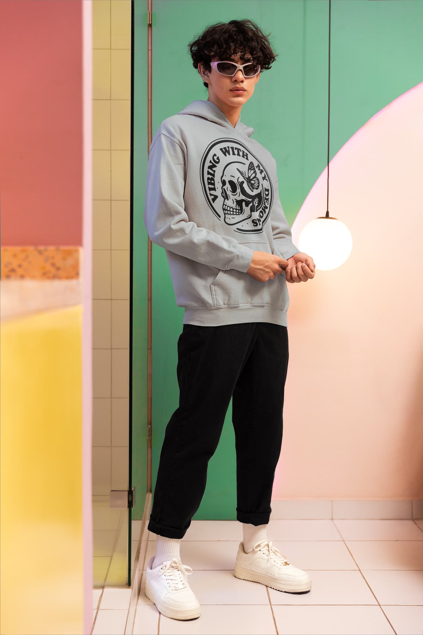 Men's Melange Grey Hoodies