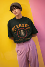 Men's Bottle Green Oversized Roundneck T-shirts