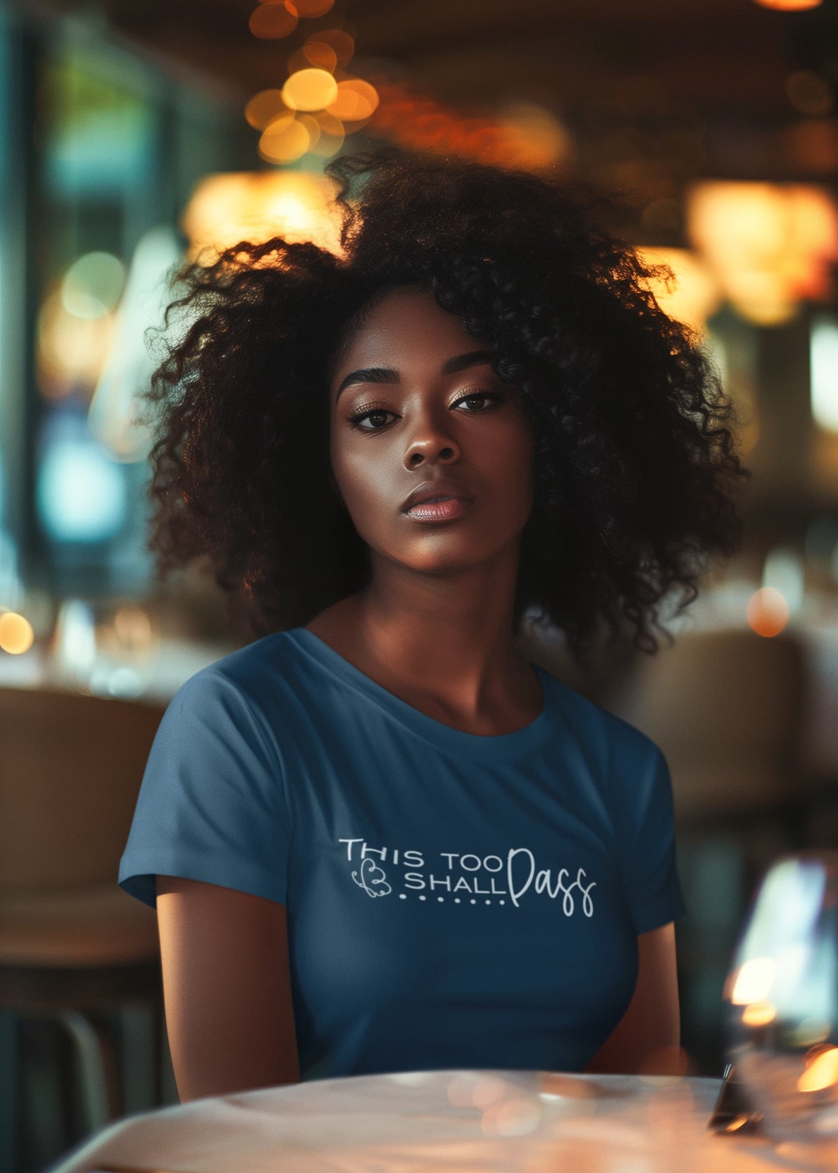 Women's Navy Blue Round Neck T-shirts