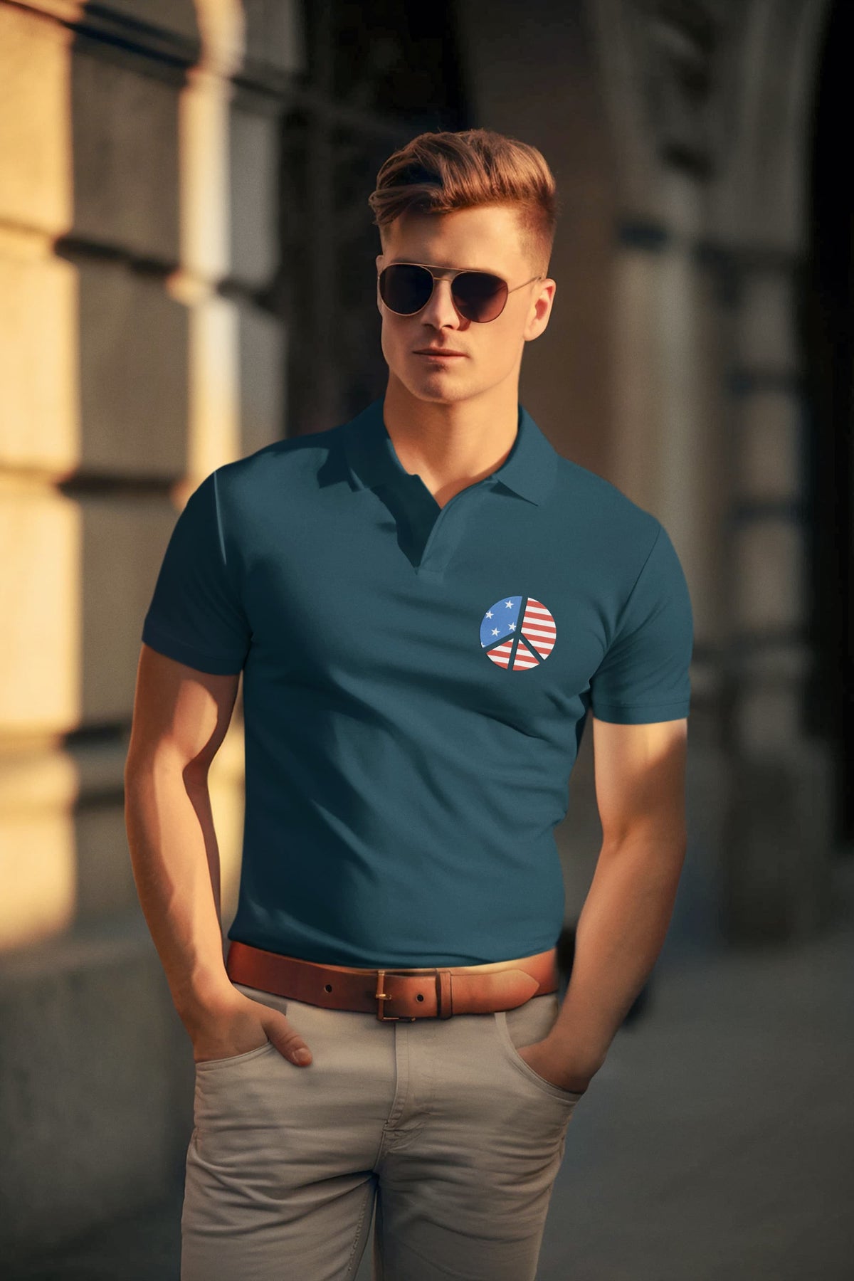 Men's Navy Blue Polo T-shirts