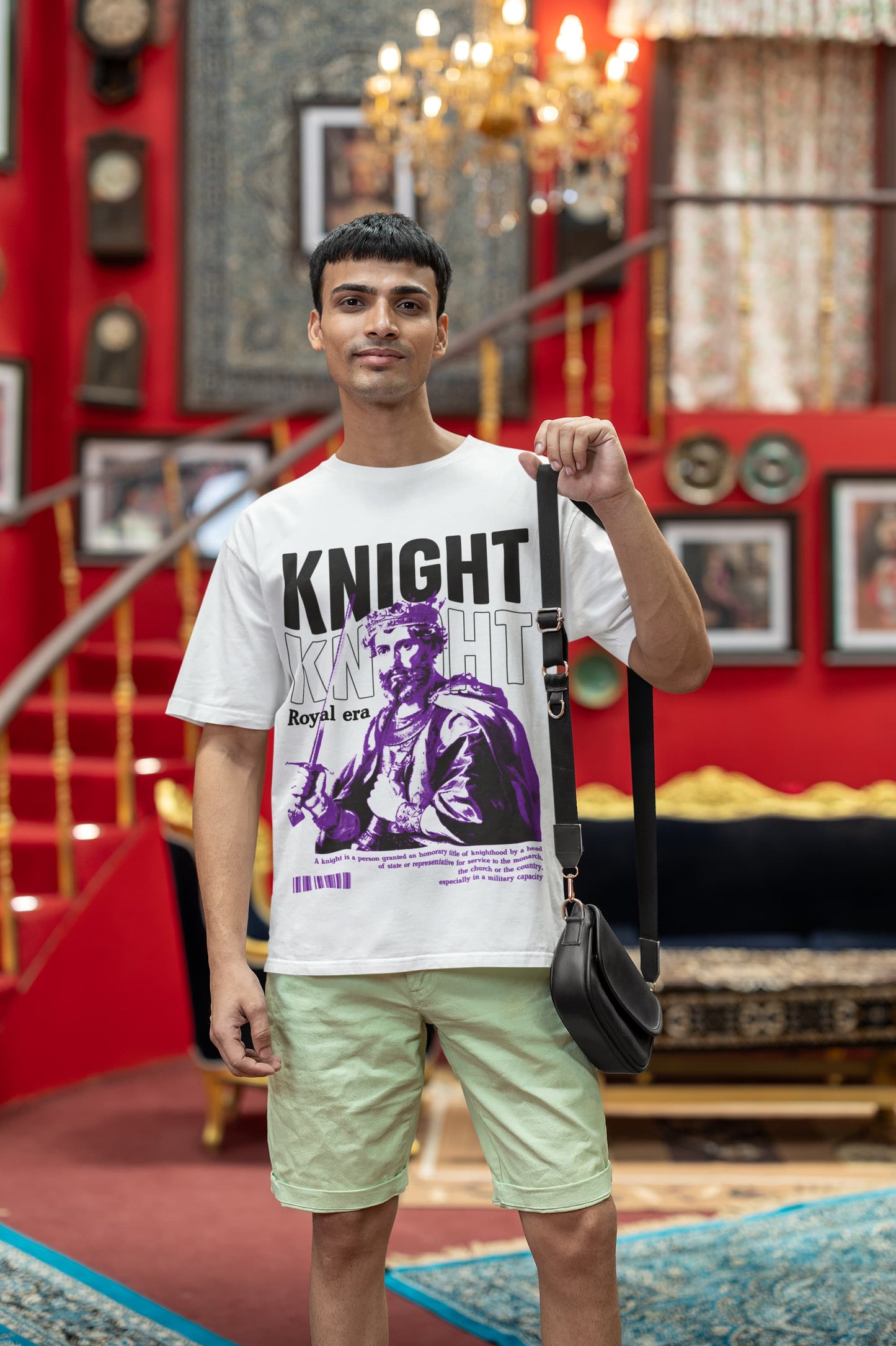 Men's White Oversized Round Neck T-shirts