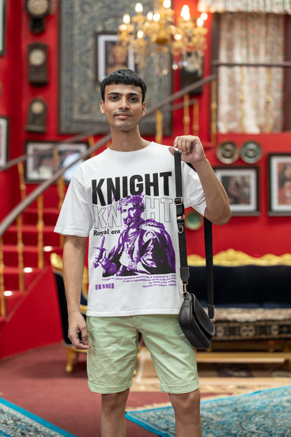 Men's White Oversized Round Neck T-shirts