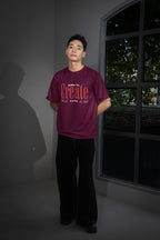 UNISEX BURGUNDY OVERSIZED T-SHIRT