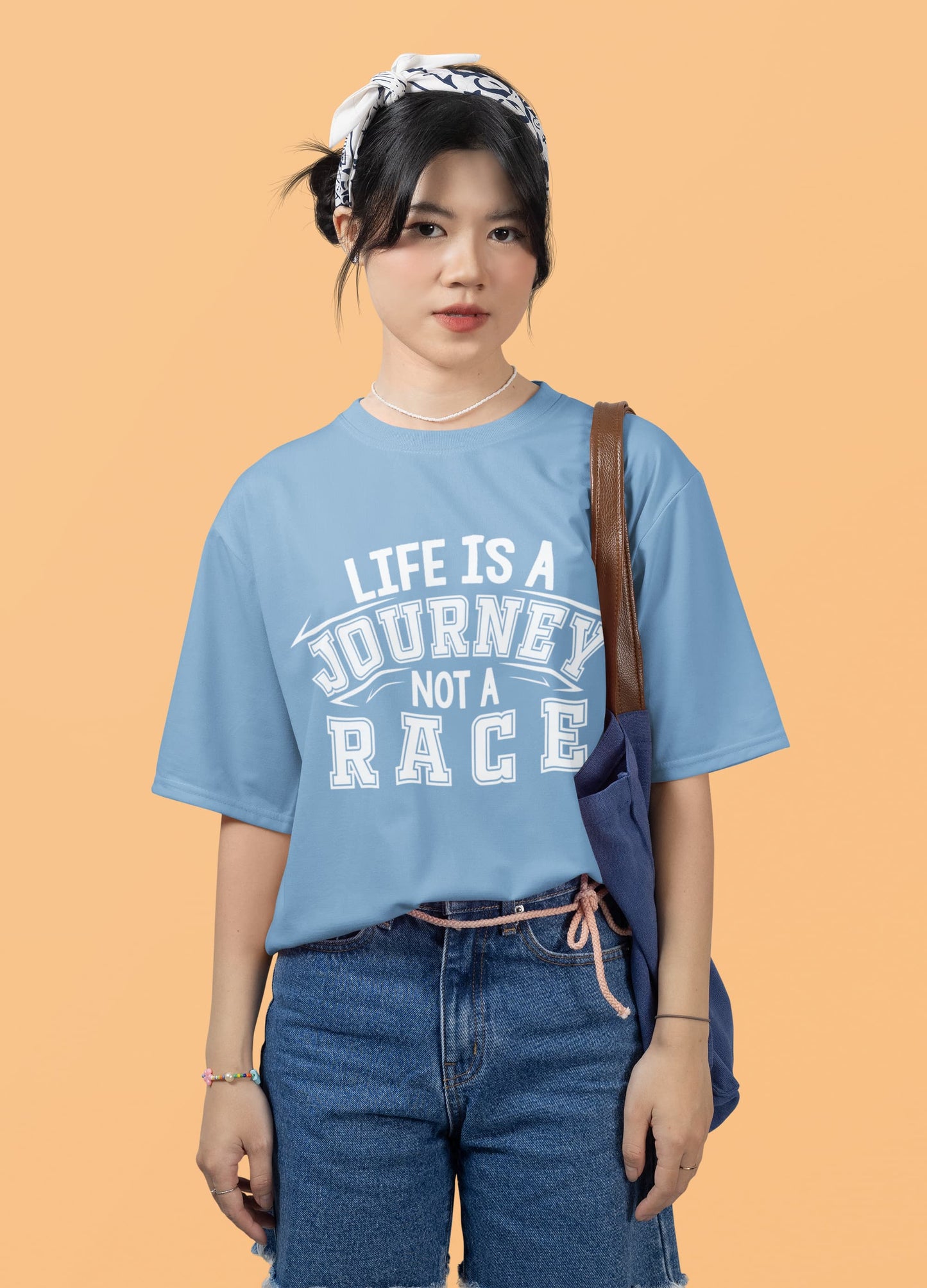 WOMENS BABY BLUE OVERSIZED T-SHIRT