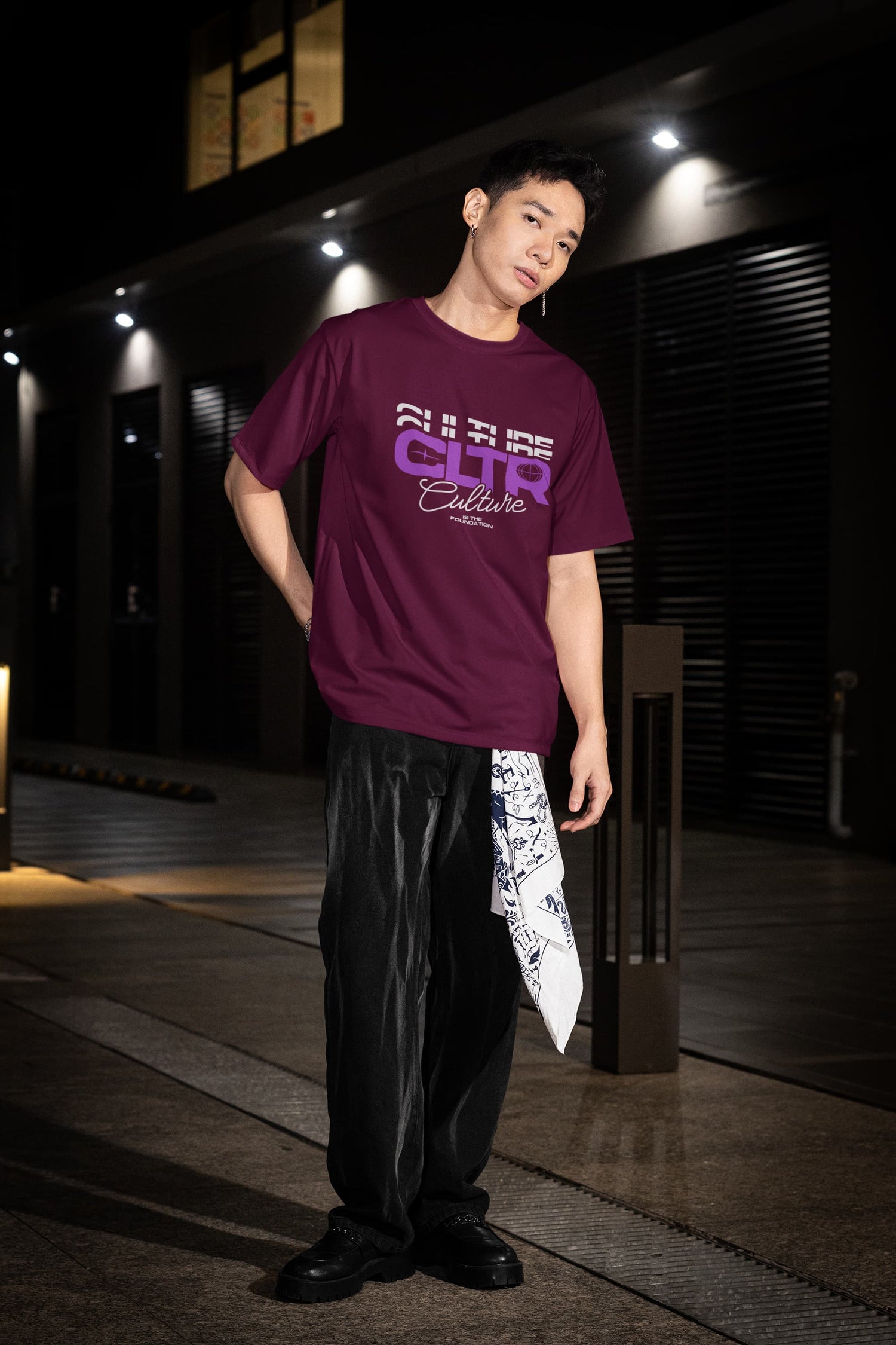 UNISEX BURGUNDY OVERSIZED T-SHIRT 