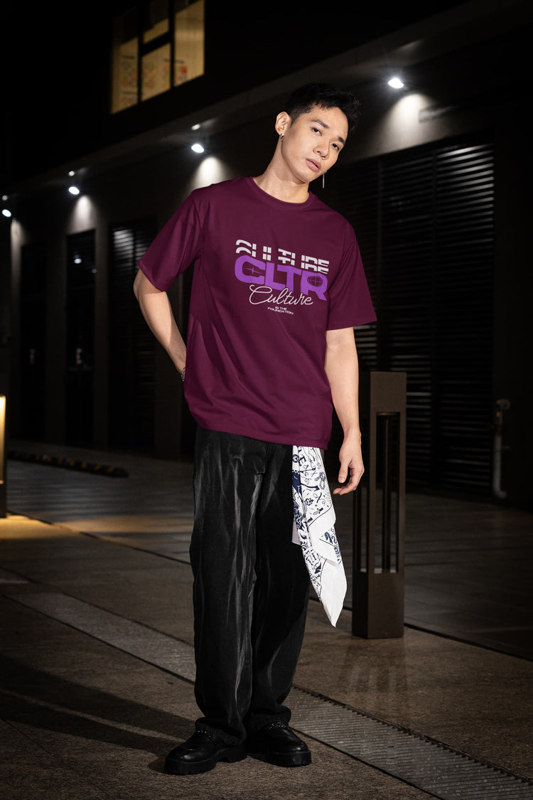 UNISEX BURGUNDY OVERSIZED T-SHIRT 