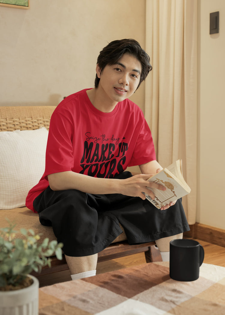 MENS RED OVERSIZED T-SHIRT