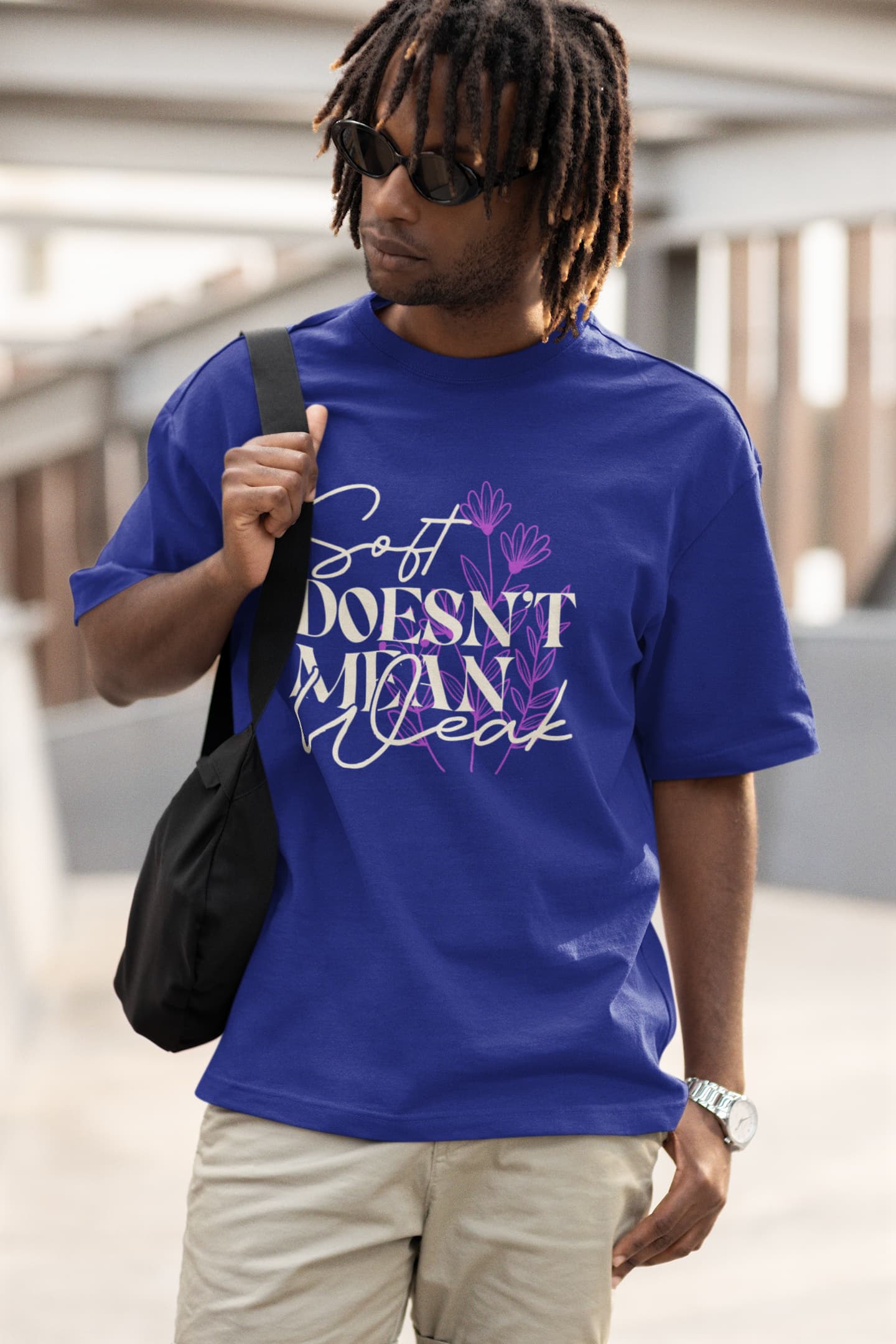 MENS ROYAL BLUE OVERSIZED T-SHIRT