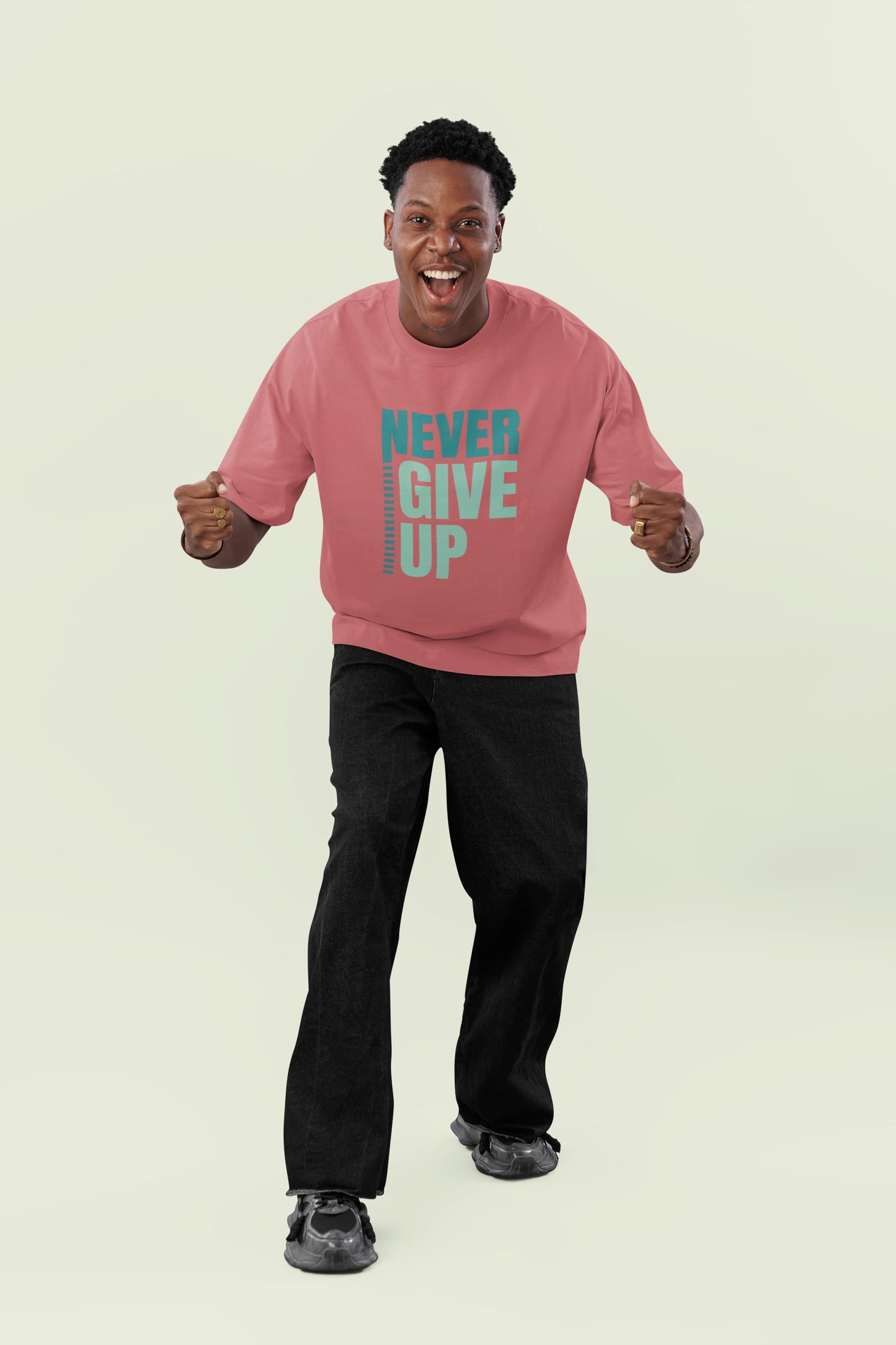 MENS DUSTY ROSE OVERSIZED ROUNDNECK T-SHIRT 