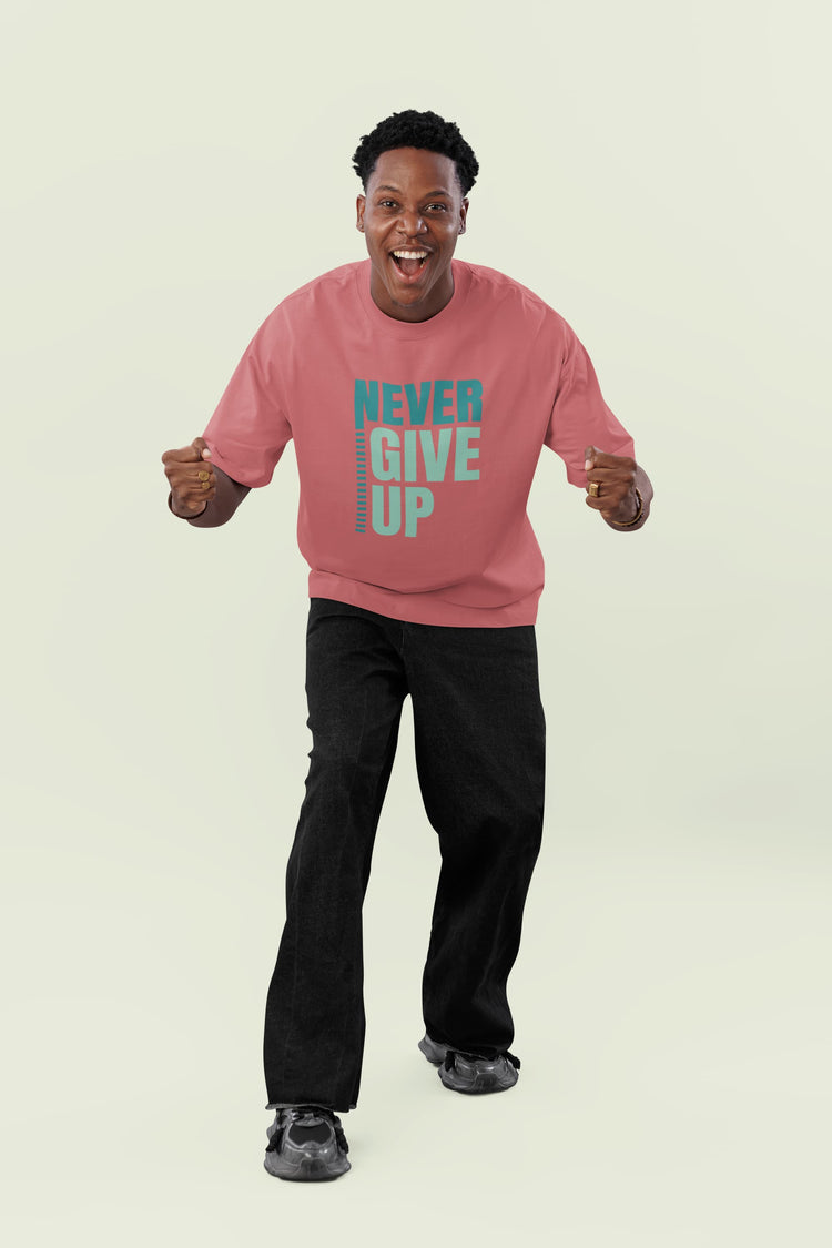 MENS DUSTY ROSE OVERSIZED ROUNDNECK T-SHIRT 