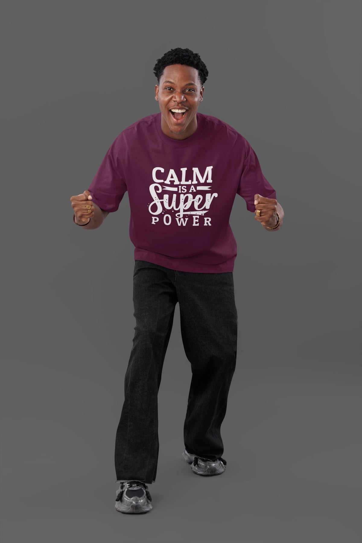 MENS BURGUNDY OVERSIZED T-SHIRT